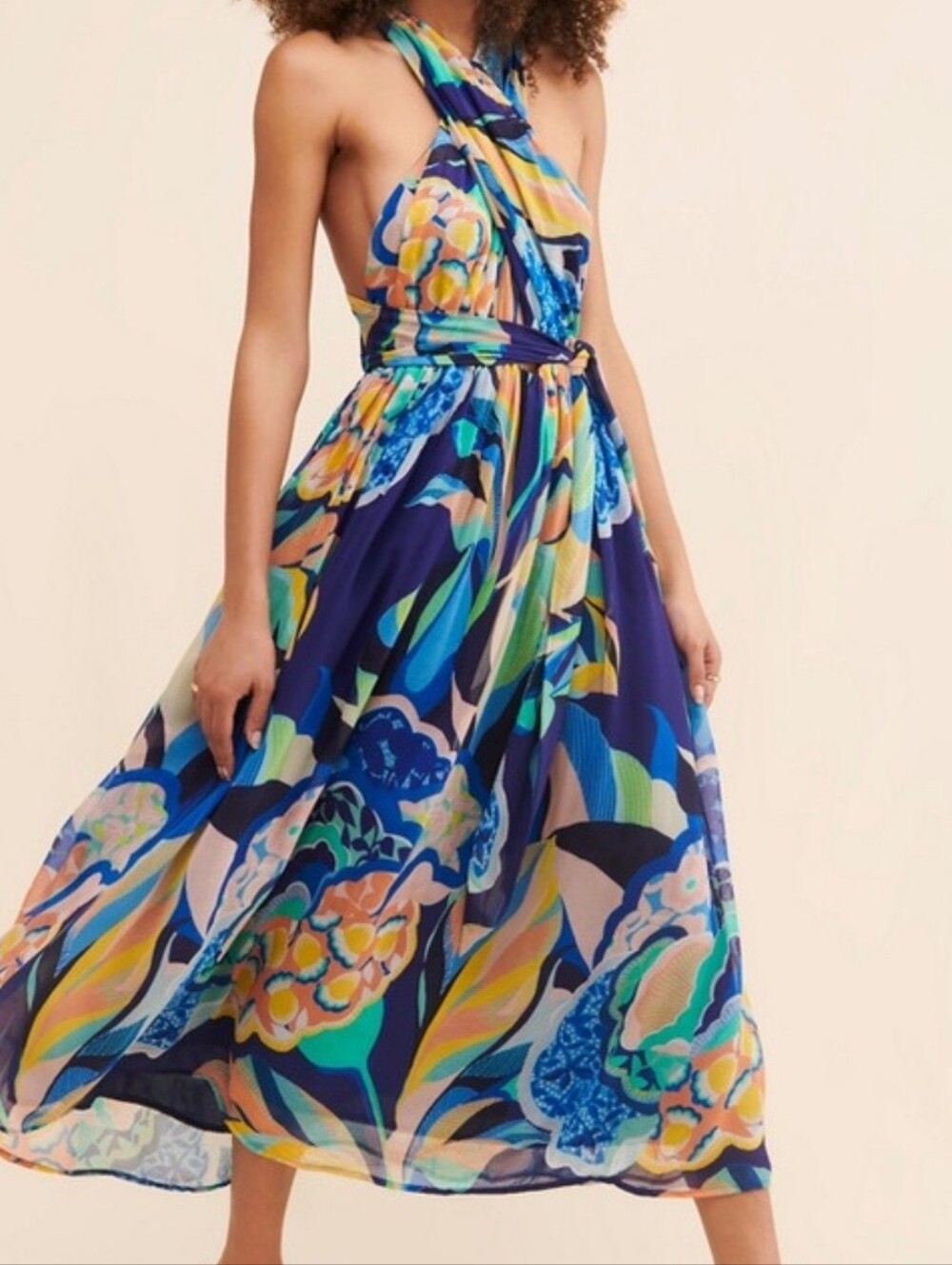 ANTHROPOLOGIE Alexandra Farmer Halter Dress